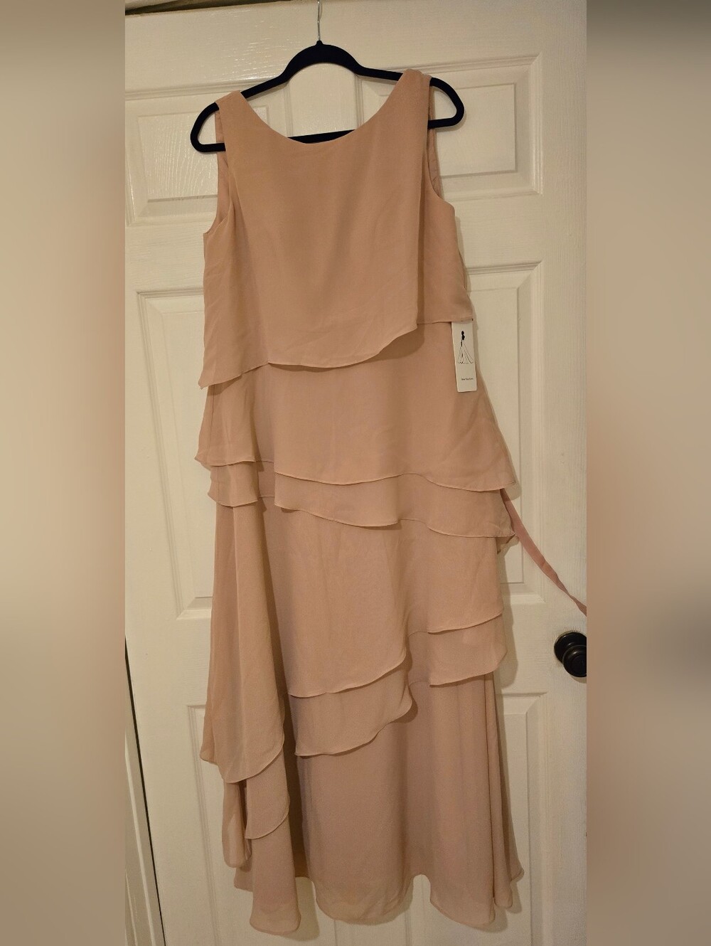 Blush Layered Chiffon Maxi Dress